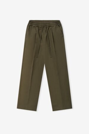 Cotton Twill Pleat Front Drawstring Pant